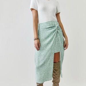 Francesca's Collections Floral Midi Skirt